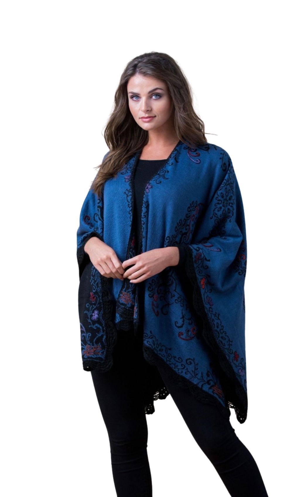 Reversible Ruana Blue