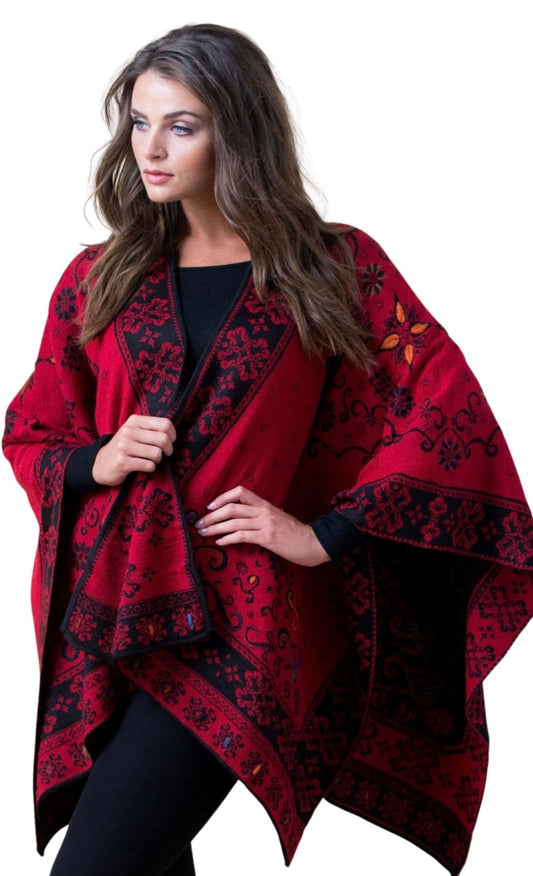 Reversible Ruana Red