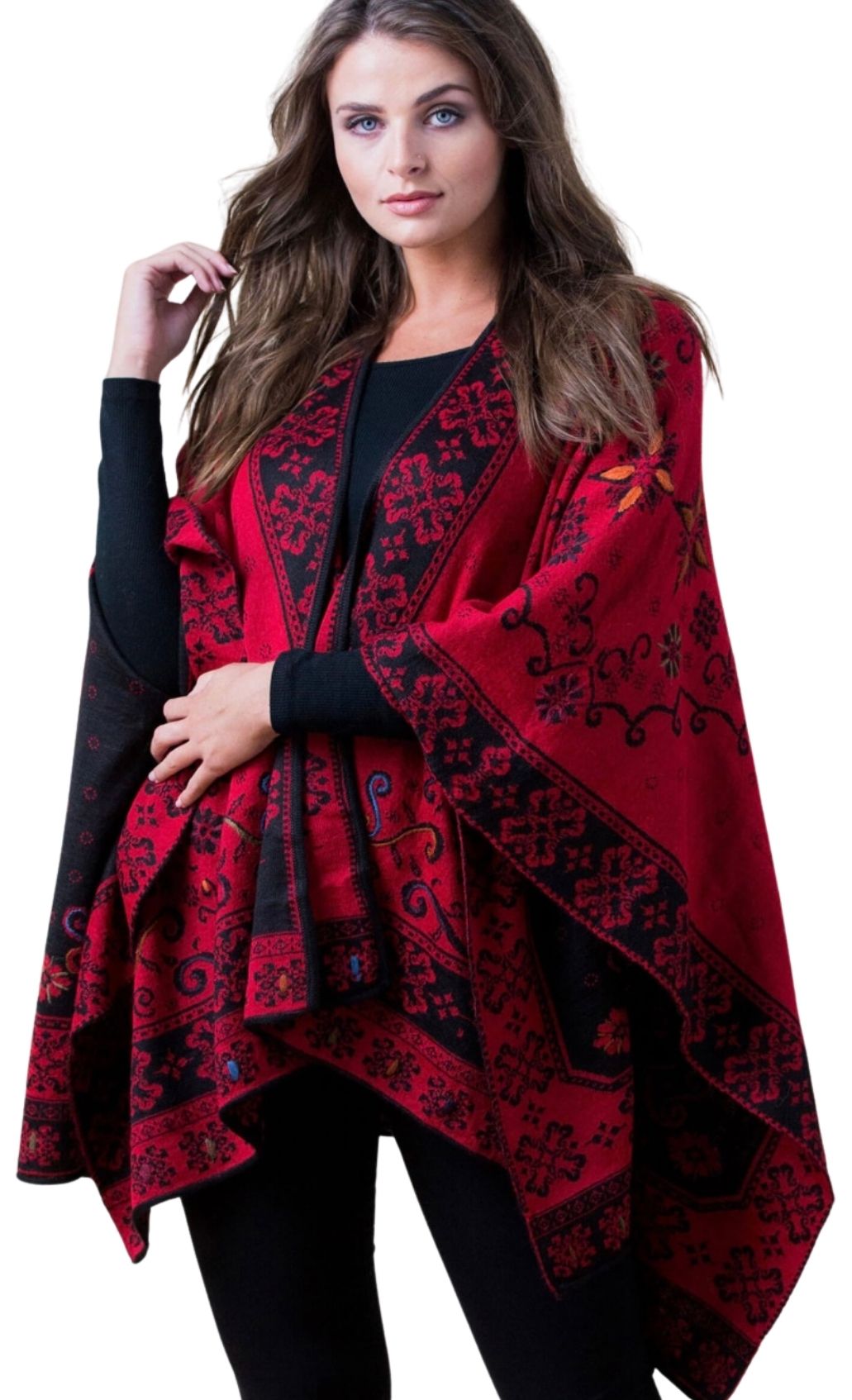 Reversible Ruana Red