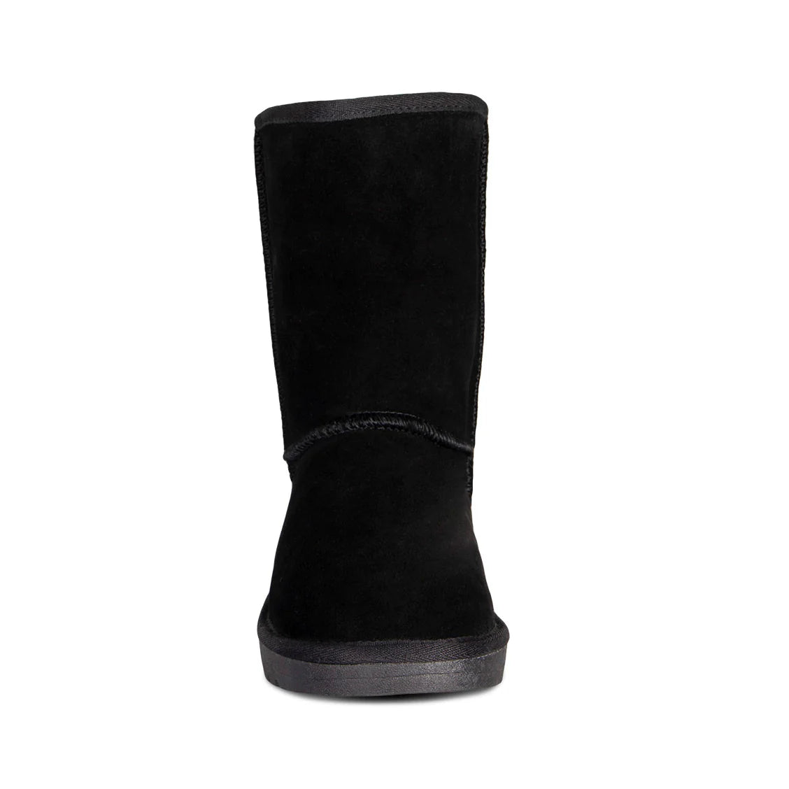 Women's black 9 inch sheepskin boot, front view