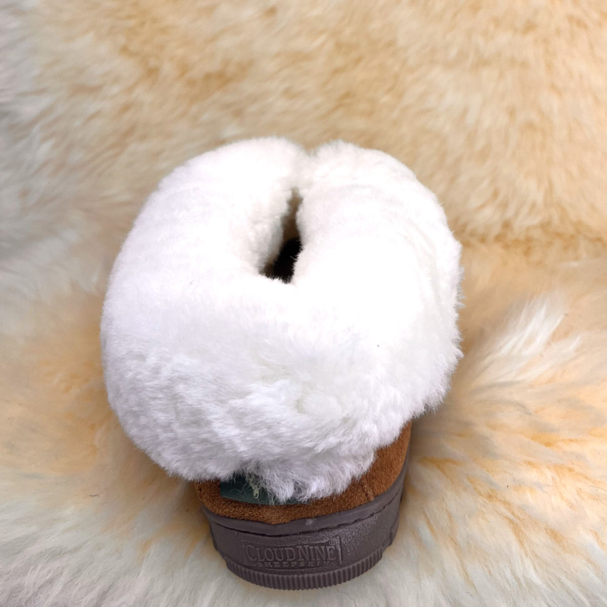 Women's sheepskin bootie — genuine sheepskin lining, ankle height