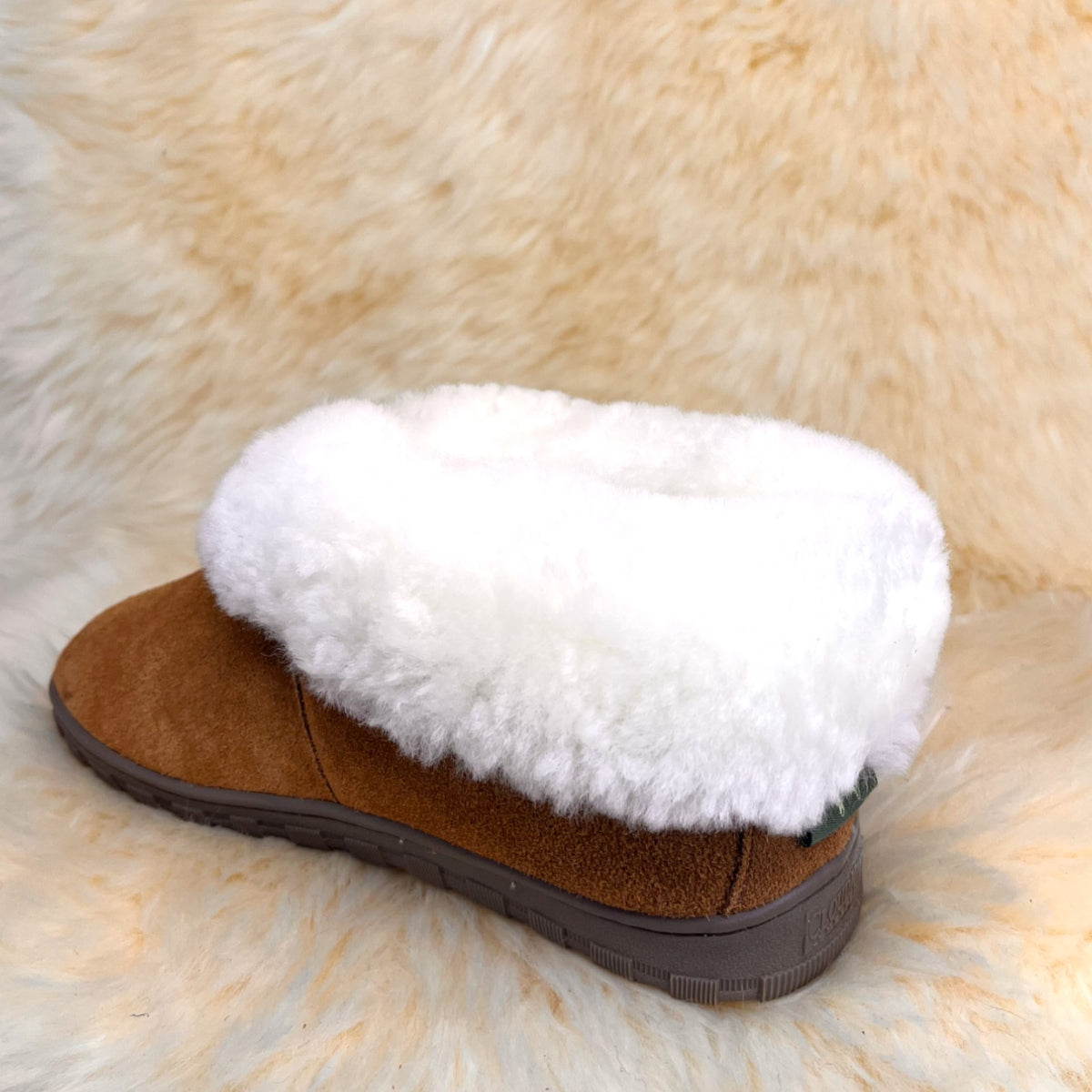 Women's sheepskin bootie — genuine sheepskin lining, ankle height