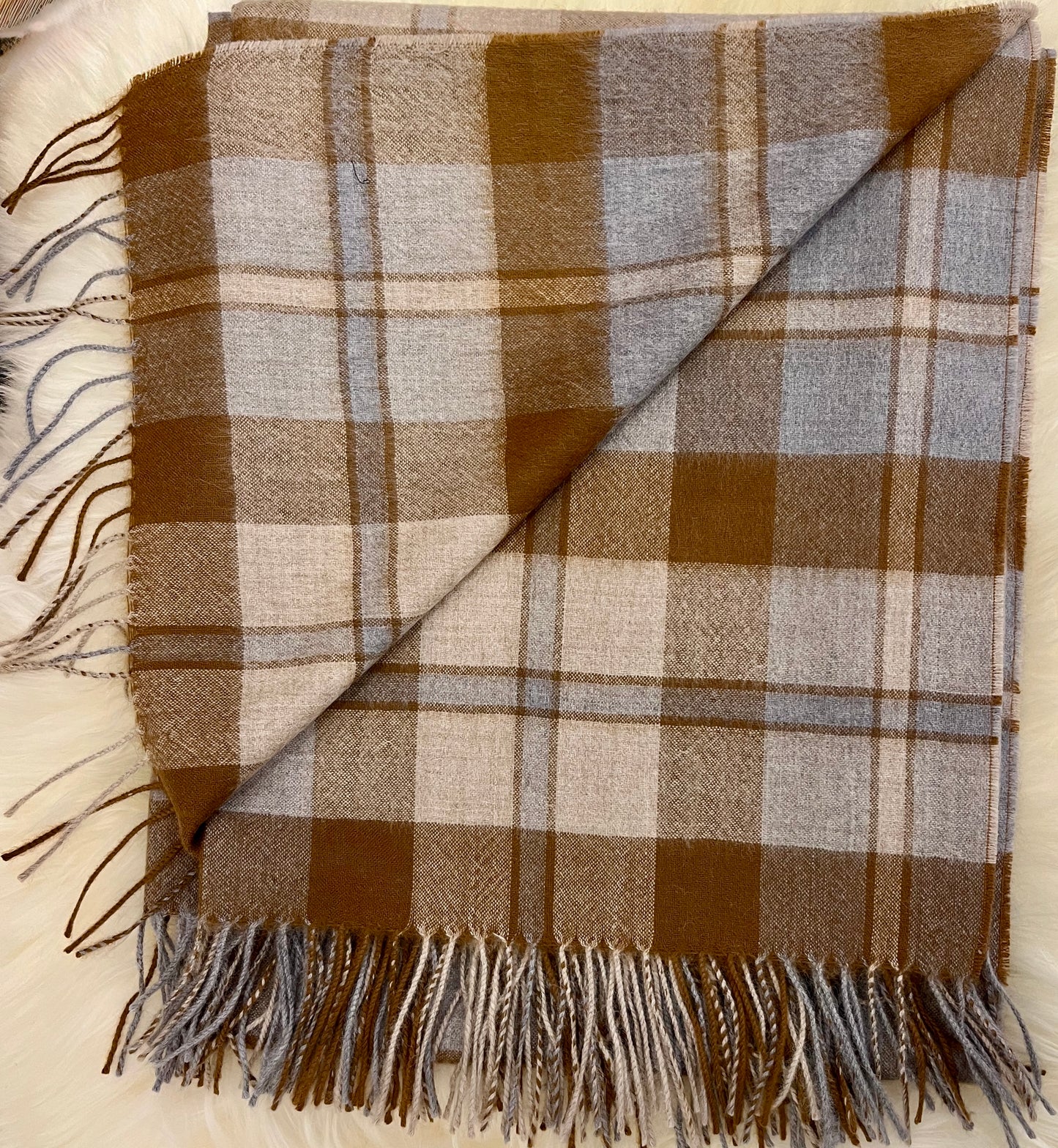Tartan Plaid Toffee Throw