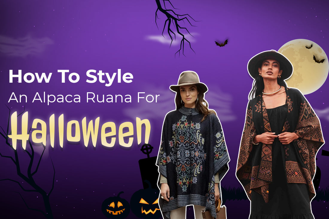 Sheepskin and Alpaca Fashion - Alpaca Ruana for Halloween